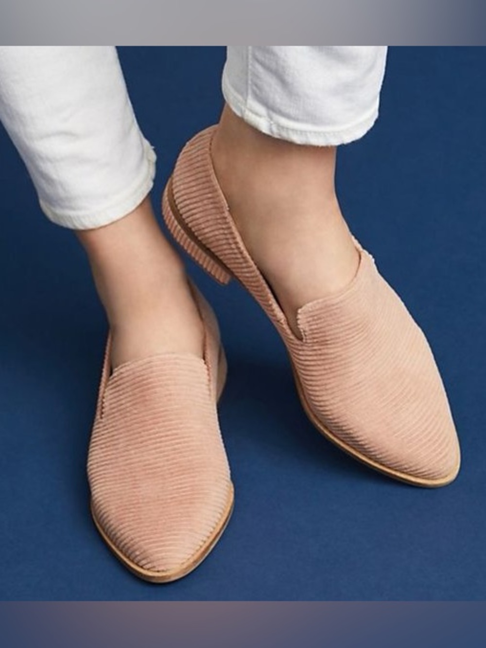 Kelsi Dagger Blush Pink Corduroy Loafers Size 7